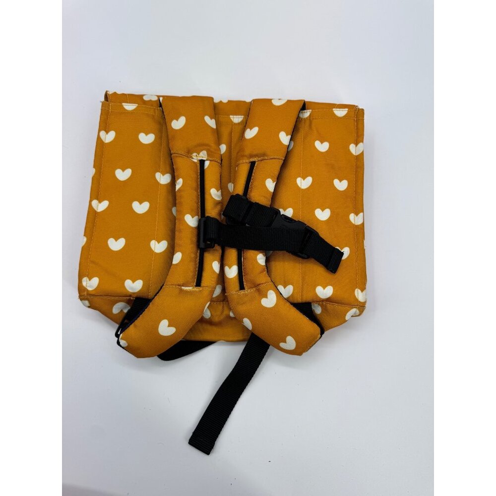 Tula Kids Backpack With Heart Print - Mustard Yellow & White - Dual Buckle Close - Picture 10 of 14